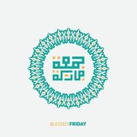 Arabo calligrafia jumaa mubaraka . saluto carta di il fine settimana a il musulmano mondo, tradotto Maggio esso essere un' benedetto Venerdì vettore
