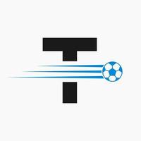 iniziale lettera t calcio calcio logo. calcio club simbolo vettore