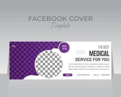 medico o assistenza sanitaria Facebook copertina modello design vettore