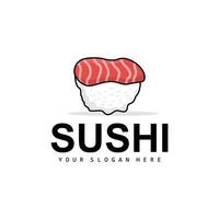 Sushi logo, giapponese cibo Sushi frutti di mare vettore, giapponese cucina Prodotto marca disegno, modello icona vettore