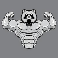 illustrazione di muscolare polare orso. adatto per fitness loghi, culturisti, Palestra atleti vettore