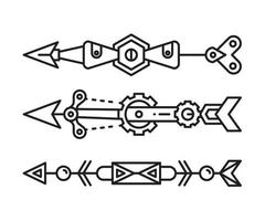 steampunk stile frecce vettore illustrazione