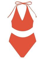 costume da bagno femminile a due pezzi. biancheria intima e corpetto. vestiti da nuoto. illustrazione vettoriale piatta
