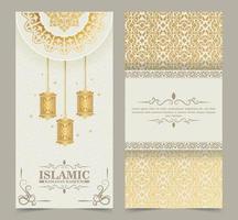 biglietto di auguri verticale di lusso islamico ramadan kareem vettore