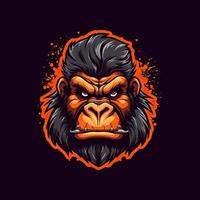 un' logo di un' arrabbiato scimmia testa, progettato nel esports illustrazione stile vettore