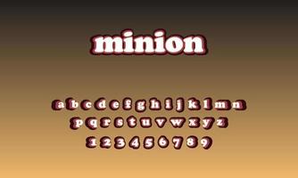 minion testo alfabeto vettore