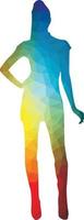 colorato silhouette di un' donna in piedi vettore