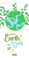contento terra giorno su 22 aprile striscione. celebrazione o saluto design con illustrazione di terra e verde impianti vettore