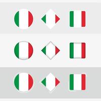 Italia bandiera icone impostare, vettore bandiera di Italia.