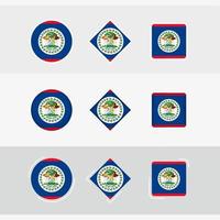 belize bandiera icone impostare, vettore bandiera di Belize.