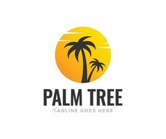 palma albero logo design vettore