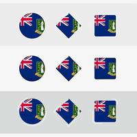 Britannico vergine isole bandiera icone impostare, vettore bandiera di Britannico vergine isole.