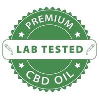 CBD olio laboratorio testato distintivo, francobollo, etichetta, etichetta, emblema logo, CBD canapa olio, gomma, etichetta, foca vettore illustrazione, naturale olio analisi