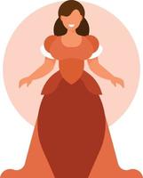 vettore Immagine di un' donna nel un' rosso vestito