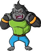 un' forte gorilla ottenere arrabbiato e pronto per combattimento vettore