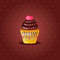 Vintage ▾ dolce cibo dolce Cupcake su bar retrò manifesto con squadrato sfondo vettore illustrazione.