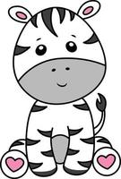 bambino zebra cartone animato disegno, bambino zebra carino illustrazione gratuito vettore