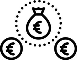 linea icona per euro vettore