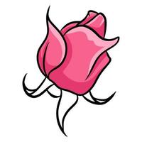 rose disegnate a mano. bel fiore. stile cartone animato. illustrazione vettoriale. vettore