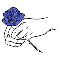 rose disegnate a mano. bel fiore. stile cartone animato. illustrazione vettoriale. vettore