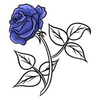 rose disegnate a mano. bel fiore. stile cartone animato. illustrazione vettoriale. vettore