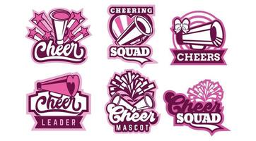 impostato di cheerleader logo design modello fascio vettore