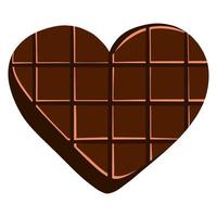 cioccolato a forma di cuore. regalo di San Valentino. dolce regalo. stile cartone animato. vettore