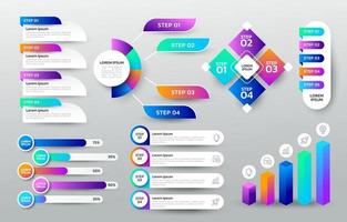 Infografica elemento collezione vettore