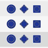 europeo unione bandiera icone impostare, vettore bandiera di europeo unione.