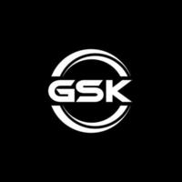 gsk lettera logo design nel illustrazione. vettore logo, calligrafia disegni per logo, manifesto, invito, eccetera.