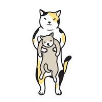 vettore dell'illustrazione del gatto calico del gattino del club del gatto