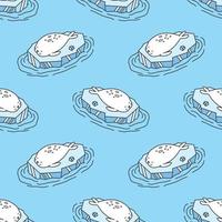 guarnizione su ghiaccio seamless pattern vettore blu