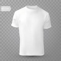 camicia mock up su sfondo trasparente. modello di t-shirt. versione bianca, design frontale. vettore
