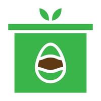 regalo uovo icona solido verde Marrone colore Pasqua simbolo illustrazione. vettore