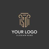 così logo monogramma con pilastro stile design vettore