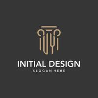 uy logo monogramma con pilastro stile design vettore