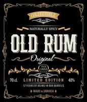 mestiere Vintage ▾ Rum etichetta, alcool bevanda vecchio telaio vettore