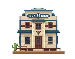 occidentale selvaggio ovest, pistola negozio edificio nel Texas vettore