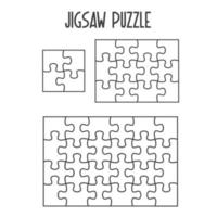 puzzle mockup per puzzle sovrapposti vettore