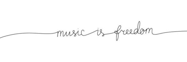 uno linea continuo frase musica è libertà. linea arte Citazione. grafia vettore illustrazione