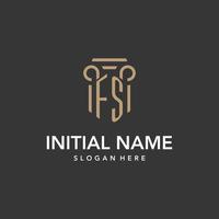 fs logo monogramma con pilastro stile design vettore