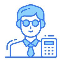 moderno vettore design di contabile, professionale lavoratore avatar