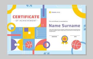 professionale gli sport pallacanestro certificato modello vettore