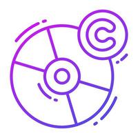 compatto disco con diritto d'autore marchio, vettore design di CD diritto d'autore