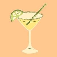 estate cocktail . colorato morbido bevanda con frutta e ghiaccio cubi. bandiera per bar o ristorante. vettore illustrazione