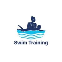 gratuito nuoto formazione marca logo. vettore