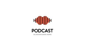 vettore di progettazione di logo podcast creativo