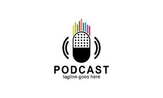 vettore di progettazione di logo podcast creativo