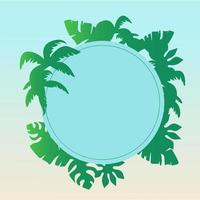 tropicale sfondo con palma alberi e cerchio telaio. modello per striscione, menù coperchio, carta. vettore illustrazione.