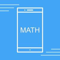 studiando matematica su mobile vettore icona